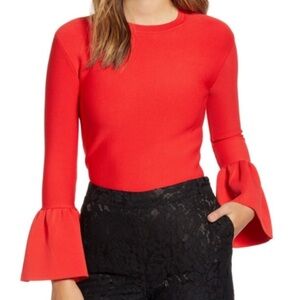 Rachel Parcell red bell sleeve top size XL